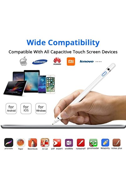 m.tk moveteck Galaxy Tab S6 Lite P610 Uyumlu Stylus Pen Aktif Kapasitif Dokunmatik Tablet Kalemi - Teknik Çizim