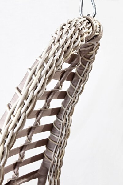 Capri Swing Kahverengi Rattan Tekli Capi Bahçe Balkon Salıncağı Keyif Hamak