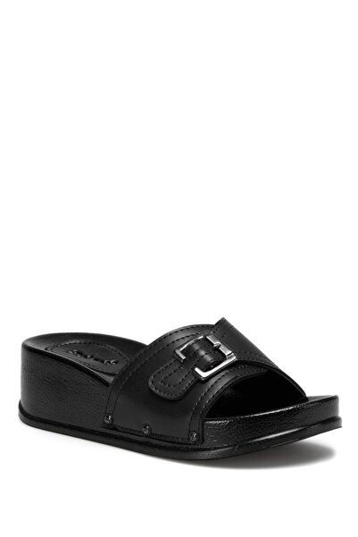 Polaris Μαύρες γυναικείες παντόφλες