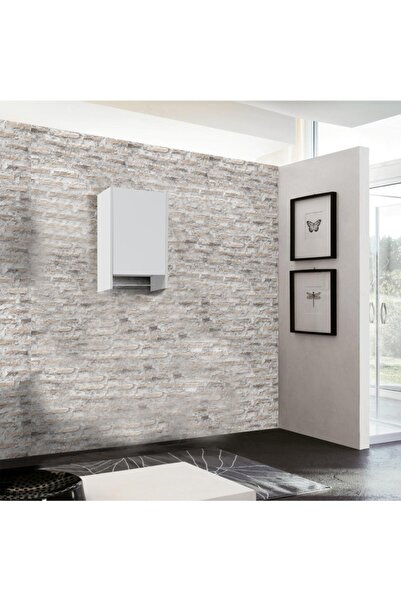 triomodül Havluluk Dolabı Kombin - Mdf Mat Beyaz - Mdf Mat Beyaz