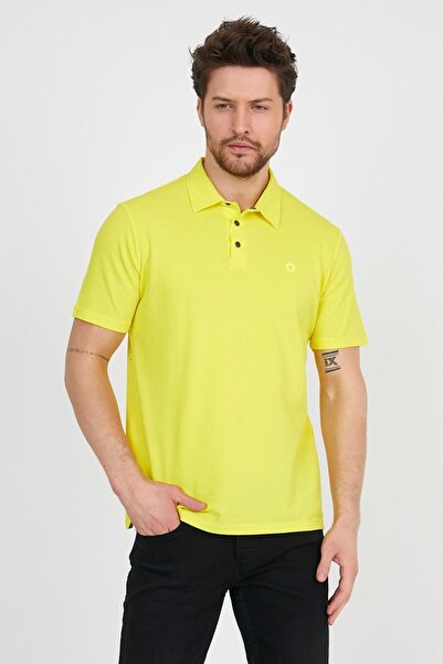 ENQUE تي شيرت رجالي أساسي بياقة بولو ومريح بلون الكرز