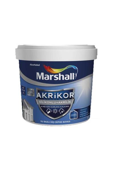Marshall Akrikor Silikonlu Akrilik Bw Baz Dış Cephe Boyası 7,5 lt