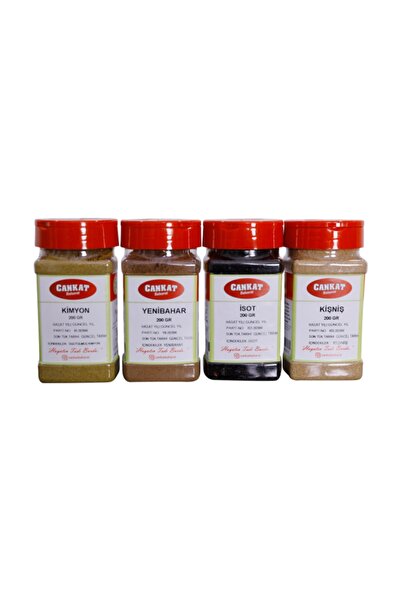CANKAT BAHARAT Kişniş , Isot ,yenibahar,kimyon 4 ' Lü Set