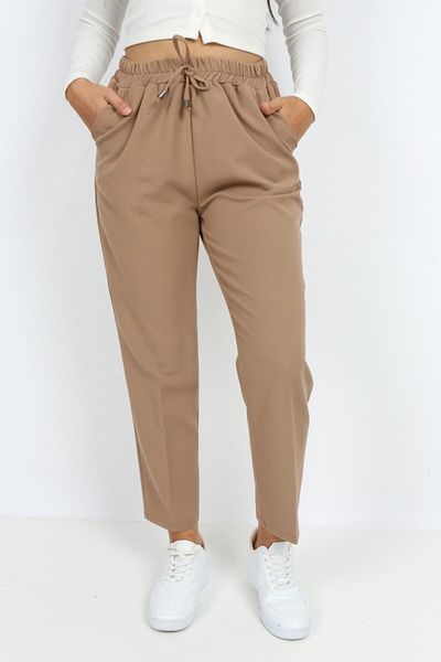Transacoustic Mink Women's Trousers - Double Fabric, Elastic Waist and Narrow Leg