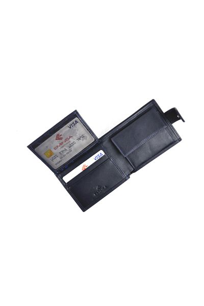 Eminsa Men's Navy Blue Leather Wallet