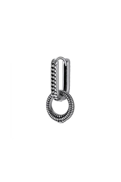 northstarshop Antique Vintage Biker Men's 316 l Steel Earring Single with Tribal Hoop Design Accessories