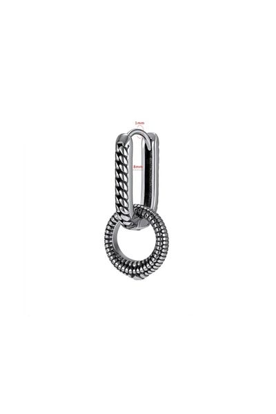 northstarshop Antique Vintage Biker Men's 316 l Steel Earring Single with Tribal Hoop Design Accessories