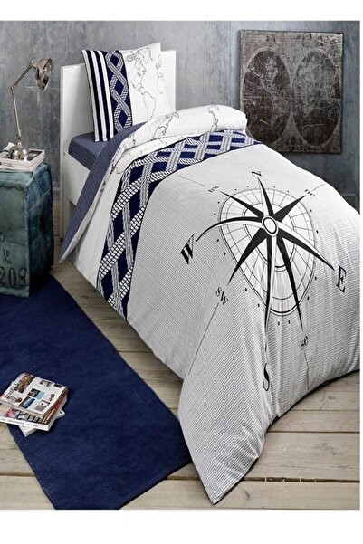Taç Single Duvet Cover Set Navi Navy Blue