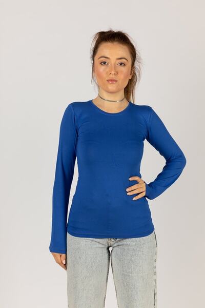 NOBLE STORE Στρογγυλή λαιμόκοψη μακρυμάνικο κορμάκι Lycra