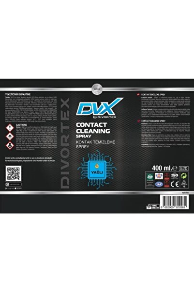Divortex Yağsız Kontak Temizleme Spreyi 400 Ml. X 3 Adet