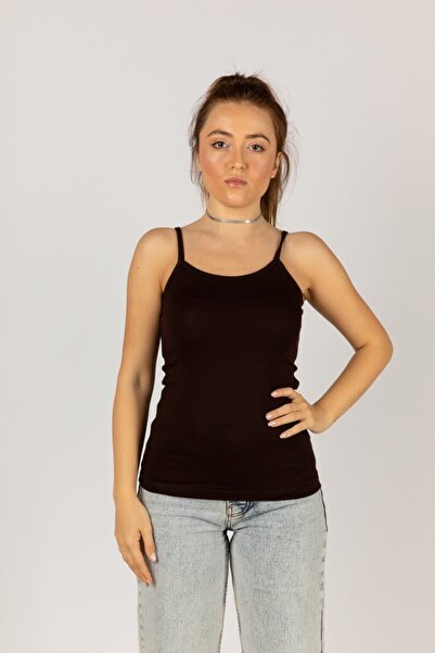 NOBLE STORE Γυναικείο λεπτό λουράκι Lycra χτενισμένο βαμβακερό κορμάκι