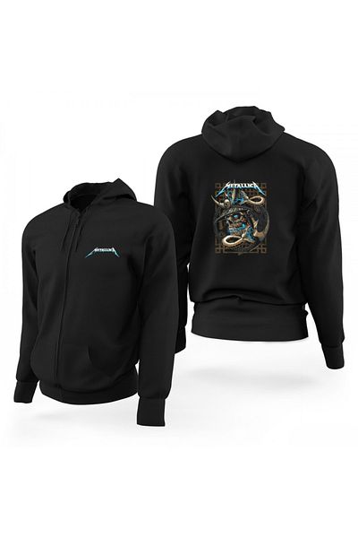 Z zepplin Φούτερ με μαύρη κουκούλα με φερμουάρ Metallica Skull Snake Limited Edition