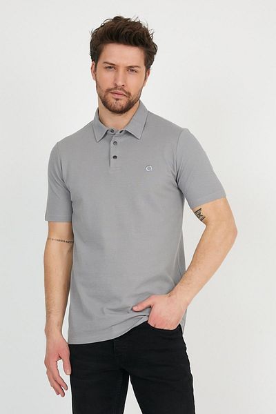ENQUE Ανδρικό μπλουζάκι Basic Polo Neck Plain Comfort Copper