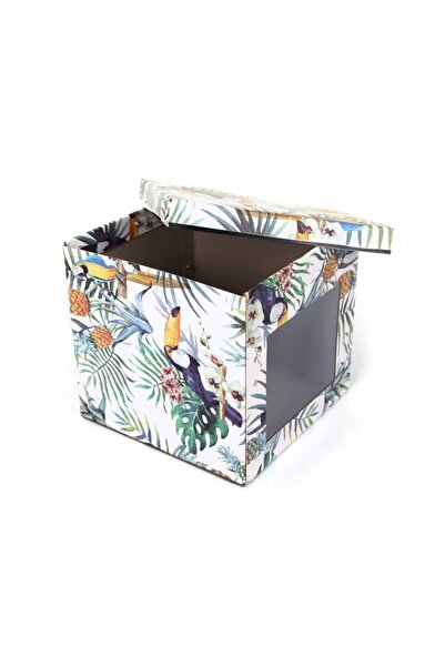 Bosphorus Tropical Pattern Foldable Box with Window Durable and Stylish Storage Solution
