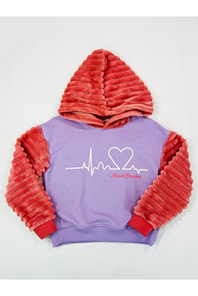 MinikButik سويت شيرت بناتي بغطاء للرأس