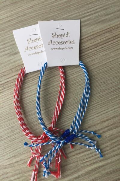 Shepidi مجموعة من 10 أساور محظوظة مصنوعة يدويًا باللون الأزرق والأحمر للجنسين