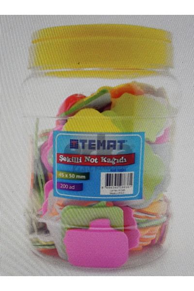 Temat 45 * 50 Mm Shaped Note Paper, 200 Piece Jar 20 Sheets 4 Colors