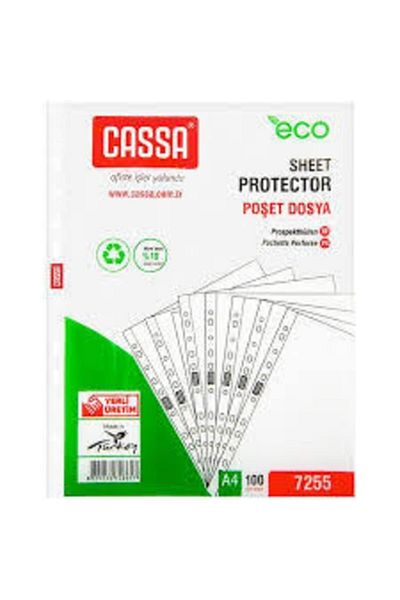 Cassa Eco 35 Micron A4 Transparent Bag File - 100 Pieces 7255
