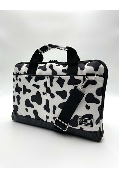 Differ 15.6'' Inch, Cow Pattern, Shoulder Strap and Cross Notebook Laptop Macbook Briefcase