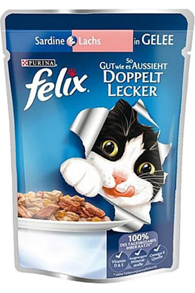 FELIX Salmon Sardin Age Cat Food 100 Gr