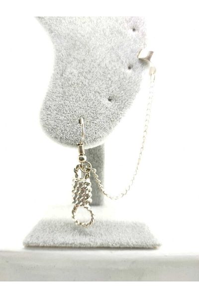 Fugusugu Thick Rope Gothic Chain Tragus Compression Earrings