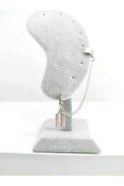 Fugusugu Razor Blade Gotik Zincirli Tragus Sıkıştırma Küpe