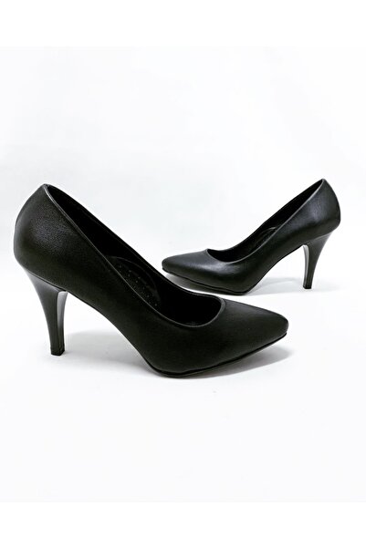 stok83 Women's Black Genuine Leather Stiletto