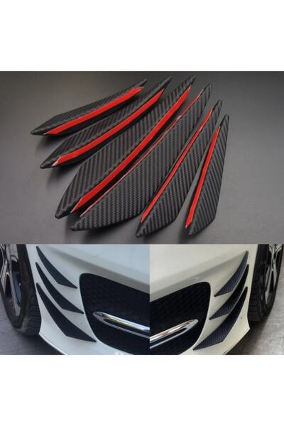 ŞüsCarOto Üniversal Esnek Spor Tampon Bıçağı Karbon Sağ Sol 6 Adet