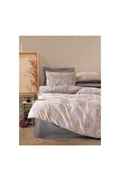 Cotton Box Satin Line Çift Kişilik Nevresim Takımı Amentes Gri