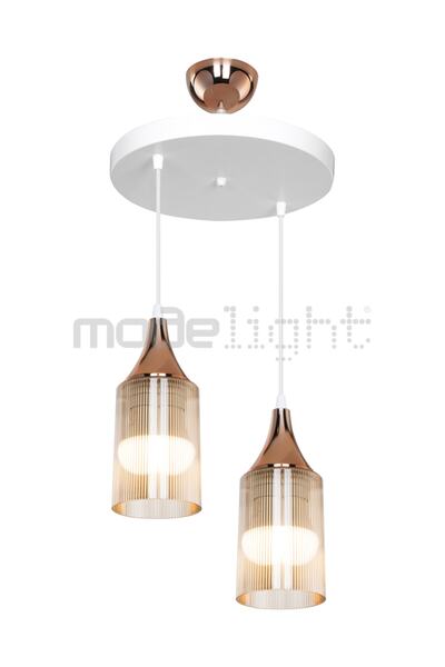 Modelight Aksel 2li Dekoratif Duylu Sarkıt Bakır