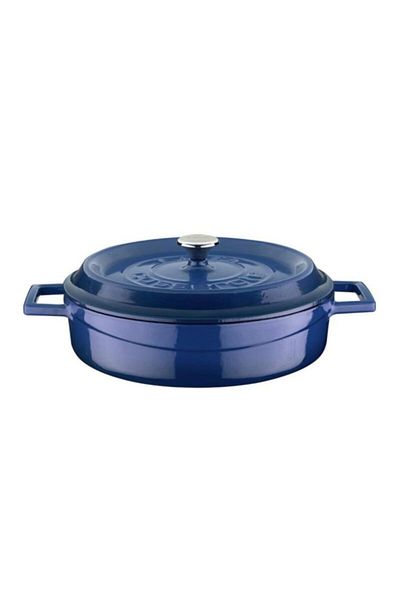 Lava Blue Cast Round Flap Pot 24 cm