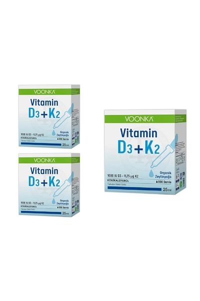 Voonka Damla Vitamin D3 K2 - 25 Ml 3 Pieces