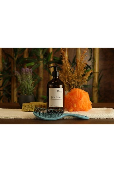 Hobi Demir Sanat 500ml Κεχριμπάρι καφέ γυάλινο μπουκάλι σαμπουάν με λευκή ετικέτα