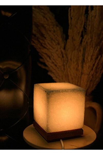 Genel Markalar Beyaz Küp Tuz Lambası, doğa dostu dekoratif aydınlatma, şık ve...