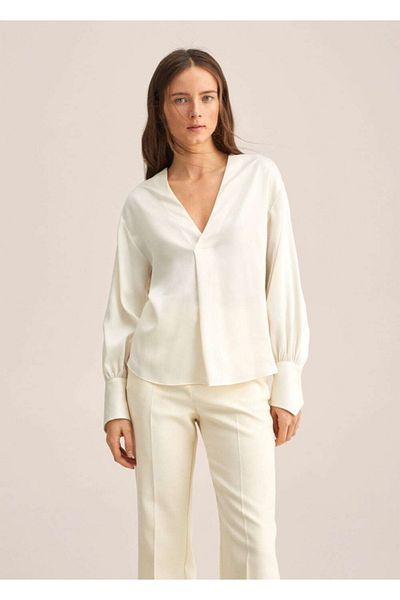 MANGO Woman Satin Fluid Blouse