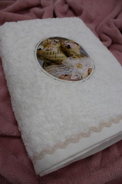 Class 50x90 Cotton Curl Embroidered Hand Face Towel Flowers V1