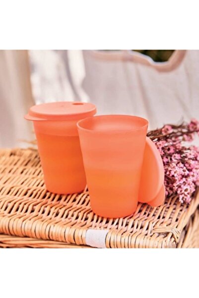 Tupperware Eco Cups 2-Piece Eco Cup Straw Compatible Orange