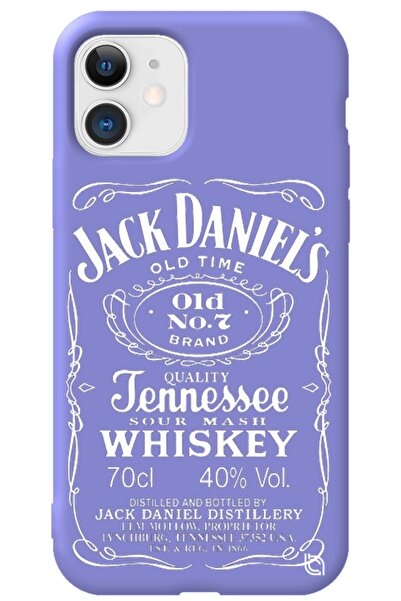 WANNA PROTECT Iphone 11 Lila Renkli Premium Içi Kadifeli Whiskey Desenli Sili...