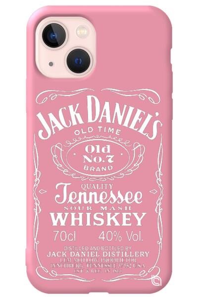 WANNA PROTECT Iphone 13 Pembe Renkli Premium Içi Kadifeli Whiskey Desenli Sil...