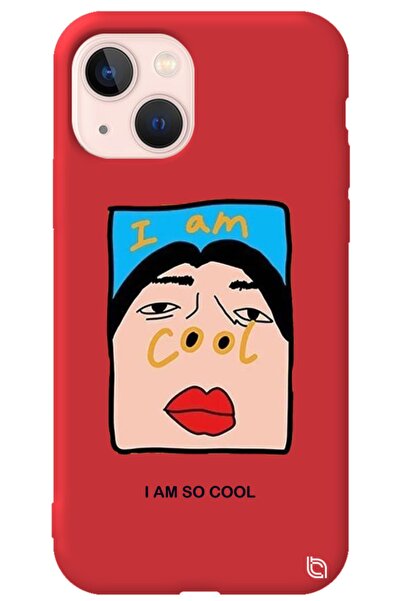 WANNA PROTECT Iphone 13 Kırmızı Renkli Premium Içi Kadifeli Cool Desenli Sili...