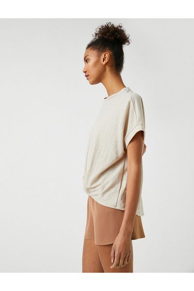 Koton T-Shirt - Beige - Regular Fit