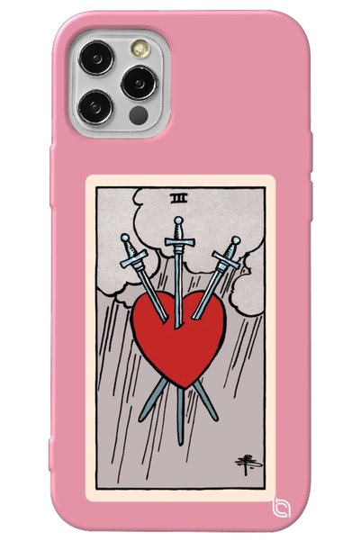 WANNA PROTECT iPhone 13 Pro Max Pink Color Premium Velvet Tarot Heart Pattern...