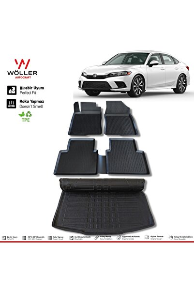 wöller Honda Civic Fe1 Paspas Bagaj Havuzu Set 2022 Sonrası 3d Ultraflex Set