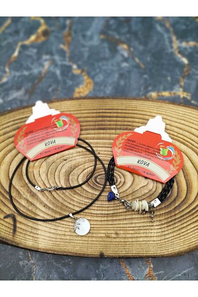 By Damla Collection Natural Stone - Aquarius Bracelet + Necklace Gift - Mother of Pearl Stone - Unisex