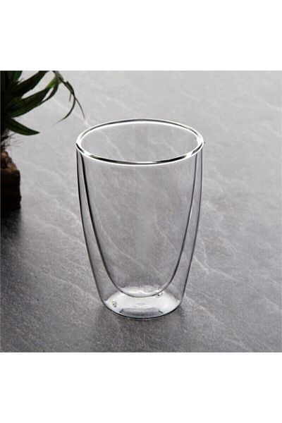 MİMOZA PARK New Generation Double Walled 330 ml Heat Resistant Glass Glass Mug