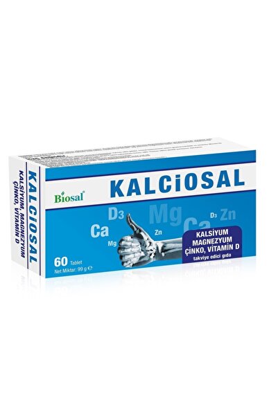 Biosal Calcium Magnesium Zinc Vitamin D Kalsiyum Magnezyum Çinko 60 Tablet
