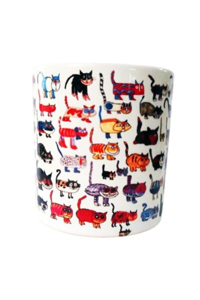 ART HEDİYE Old Scholl Cats Two Sided Printed Mug Cup