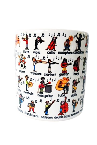 ART HEDİYE كوب للآلات الموسيقية Old Scholl مطبوع على الجانبين