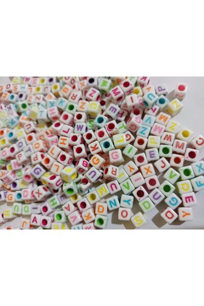 SinAksesuar 5 × 5 مم خرز بلاستيكي على شكل حرف مكعب أبيض مختلط الألوان 175 قطعة