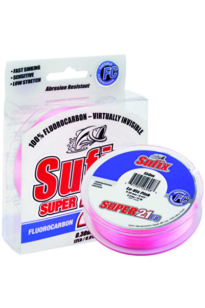 SUFIX Super 21 Флуорокарбоново влакно за риболов, розово, 50 метра